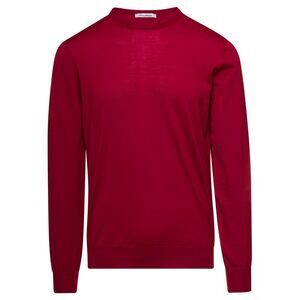 Gaudenzi Red Crewneck Sweater With Long Sleeves In Cashmere Man Gaudenzi